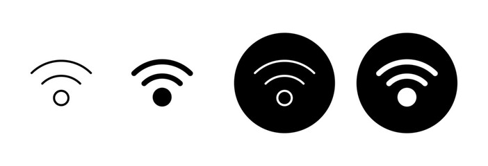 WIFI Icon vector isolated on white background. signal vector icon. Wireless and wifi icon or sign for remote internet access