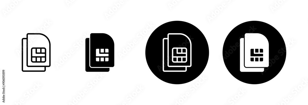 Poster sim card icon vector isolated on white background. mobile sim icon. mobile cellular phone sim card c