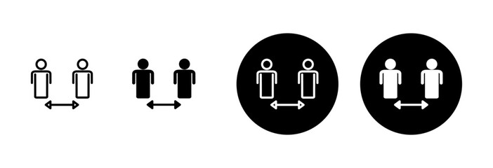 Social distancing icon vector isolated on white background. Keep distance sign. Coronavirus. Social Distancing and Self Quarantine.