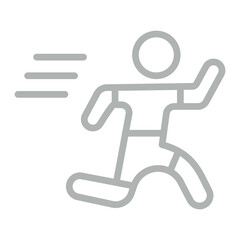 Runner Vector Line Grey Icon Design