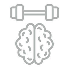 Mind Vector Line Grey Icon Design