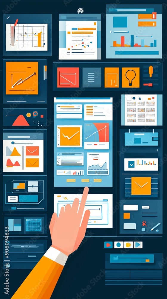 Poster Hand Interacting with Data Dashboard.