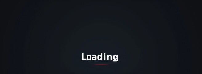 Modern black background with "Loading" text and a progress bar in white, dark blue, red, and grey colors.