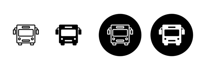 Bus Icon vector isolated on white background. Black bus vector icon