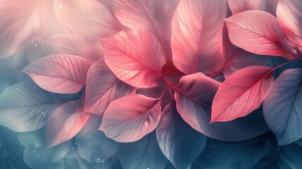 Obraz premium Delicate Pink Leaves in a Dreamy Landscape