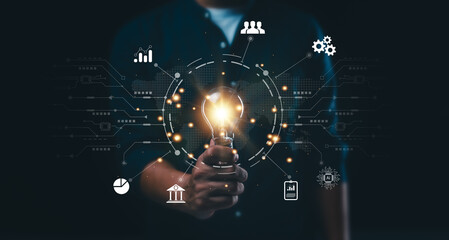 man hand holding a virtual globe represents global internet connectivity. This image symbolizes the application of technology and digital marketing, highlighting the significance of digital