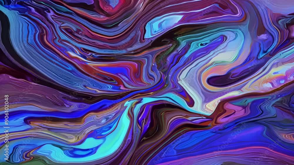 Poster distorted and surreal fabriclike images morphing and shifting in a mindbending and captivating way.