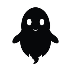 Halloween ghost silhouette vector illustration