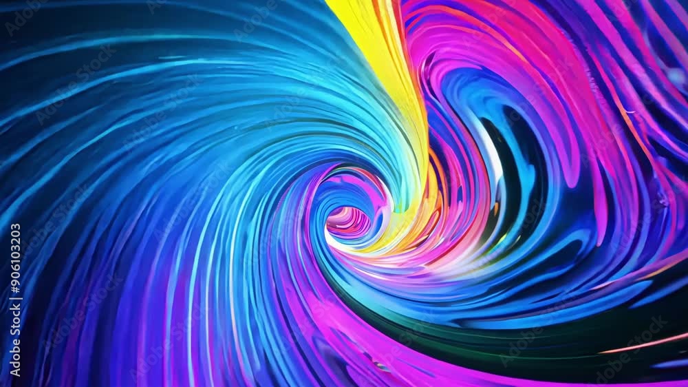 Poster abstract footage of vibrant spirals constantly shifting and transforming creating a mesmerizing visu