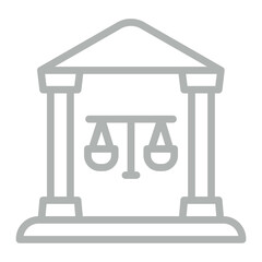 Court House Vector Line Grey Icon Design