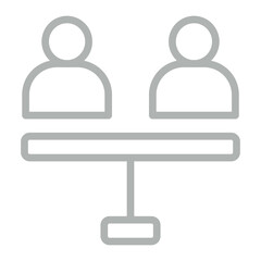 No Racism Vector Line Grey Icon Design