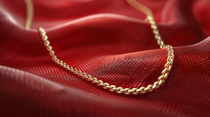 Ornate gold necklace with diamonds on a red podium