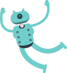 Robot Character Relaxing and Jumping
