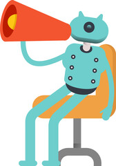 Robot Character and Megaphone
