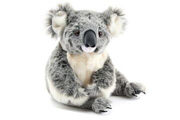 Koala plushie doll isolated on white background