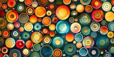 Vibrant Abstract Art of Colorful Circles, Symbolizing Unity and Harmony in Diversity, Capturing the Essence of Modern Design and Creativity
