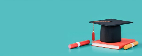 Educational grants, school supplies and diploma, flat design illustration