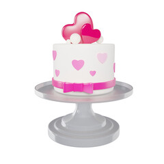 white pink cake 3d illustration