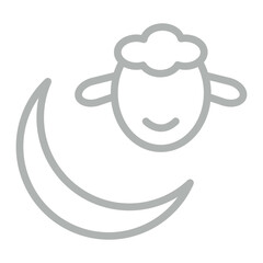 Eid Al Adha Vector Line Grey Icon Design