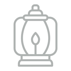 Lantern Vector Line Grey Icon Design