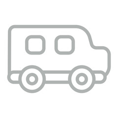 Van Vector Line Grey Icon Design