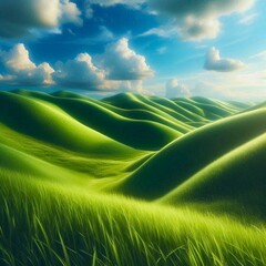 green grass and blue sky