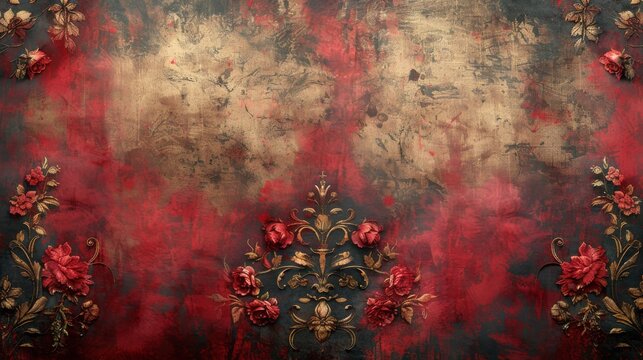 Background: The Victorian wallpaper features ornate, antique designs with intricate typography, creating a unique blend of art and history within the room, reminiscent of an old west parlor