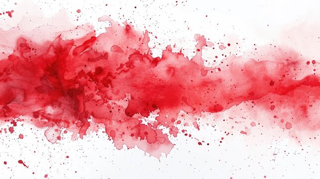 Watercolor in red splash ink material
