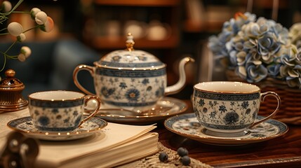 Fototapeta premium a tea set on a table