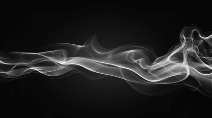 White smoke on black background with space for text Abstract environment pollution and sources