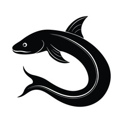 Eel fish silhouette vector illustration
