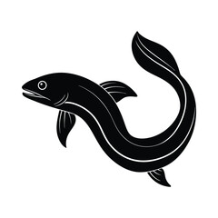 Eel fish silhouette vector illustration