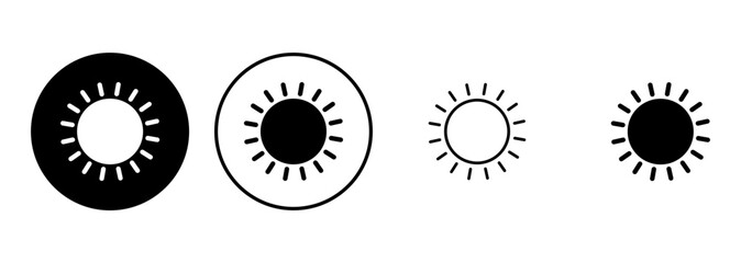 Sun icon set. Brightness Icon vector