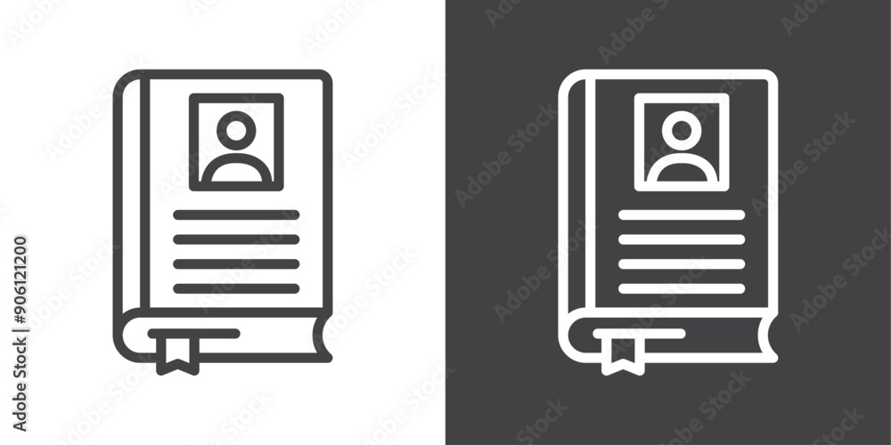 Poster biography icon vector logo set collection for web app ui