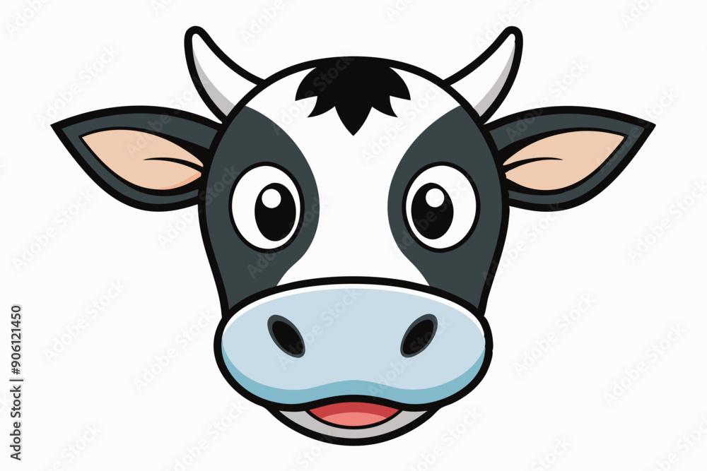 Poster cow head silhouette vector illustration