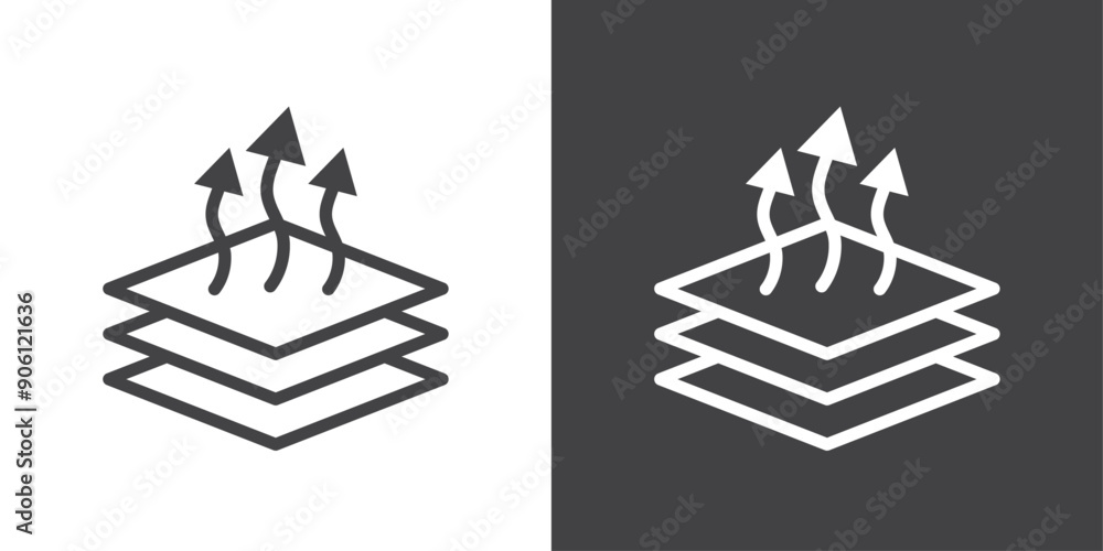Poster Breathable icon vector logo set collection for web app ui