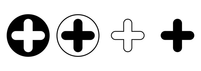 Plus Icon set. Add plus icon