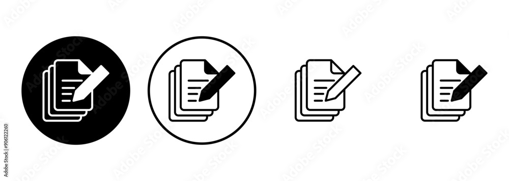 Poster note icon set. notepad icon vector. edit file. write icon