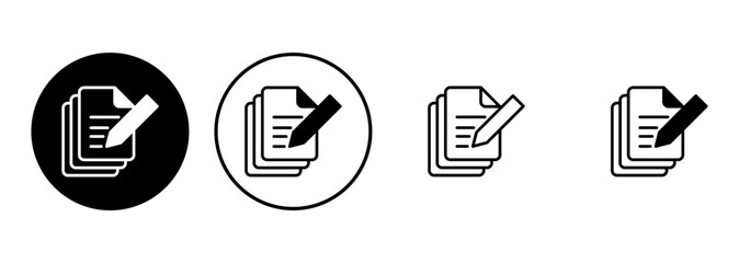 Note icon set. notepad icon vector. edit file. write icon