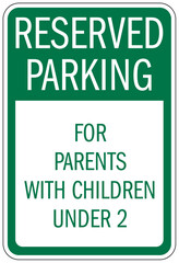 Fototapeta premium reserved parking for family sign