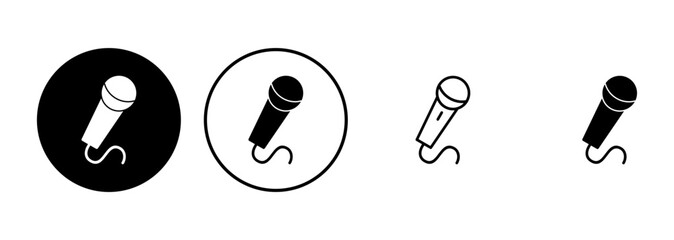 Microphone icon set. karaoke icon vector