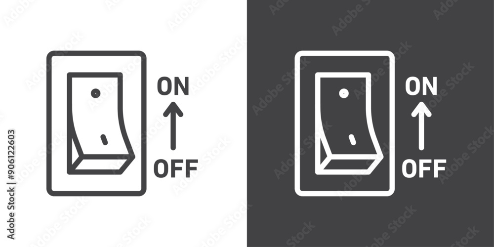 Poster electric switch icon vector logo set collection for web app ui