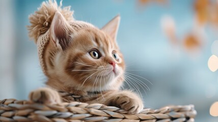 Close-up of kittens with unique accessories and curious expressions.
