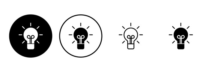 Lamp icon set. Light bulb icon vector. idea symbol.