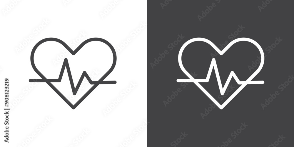 Poster heart rate icon vector logo set collection for web app ui