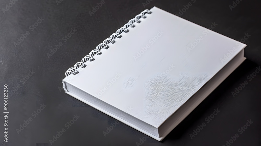 Poster a spiral bound notebook with a black background