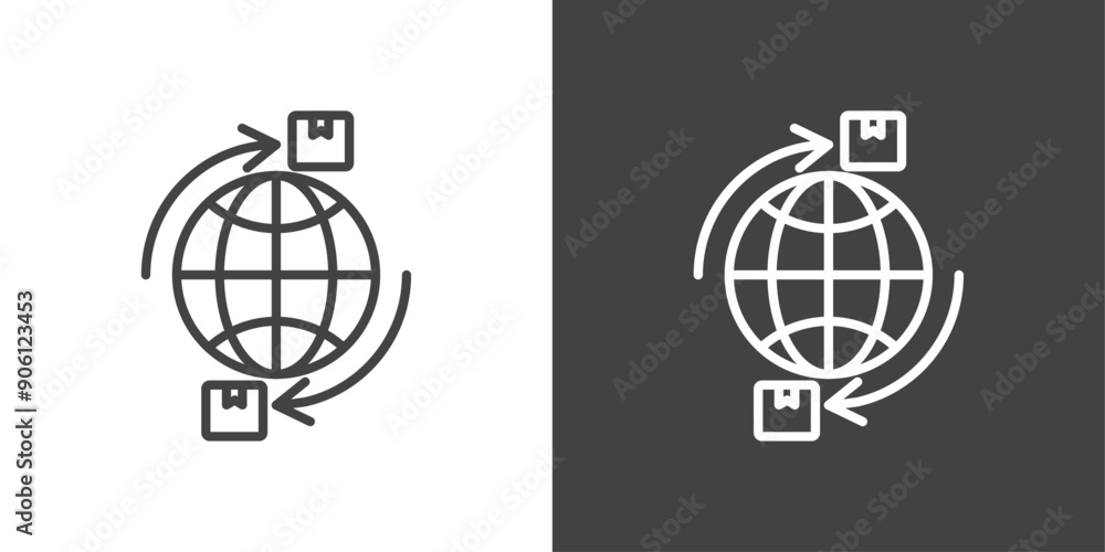 Poster import export icon vector logo set collection for web app ui
