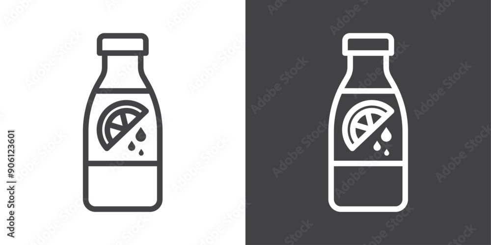 Poster juice bottle icon vector logo set collection for web app ui