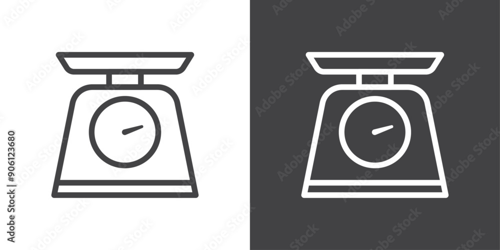 Poster kitchen scales icon vector logo set collection for web app ui