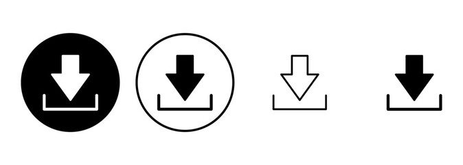 Download icon set. Download vector icon